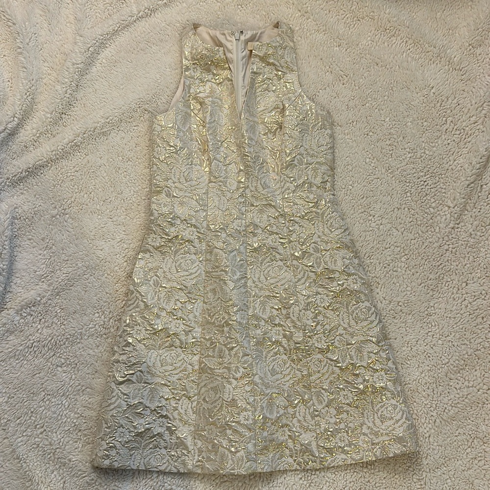 Aidan by Aidan Maddox gold cocktail dress